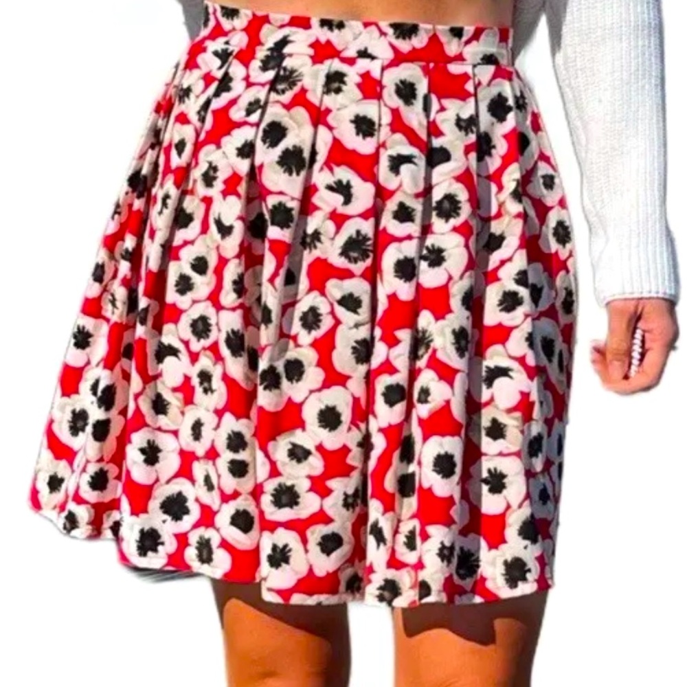 Alex + Alex Women Red Floral Short Skirt S